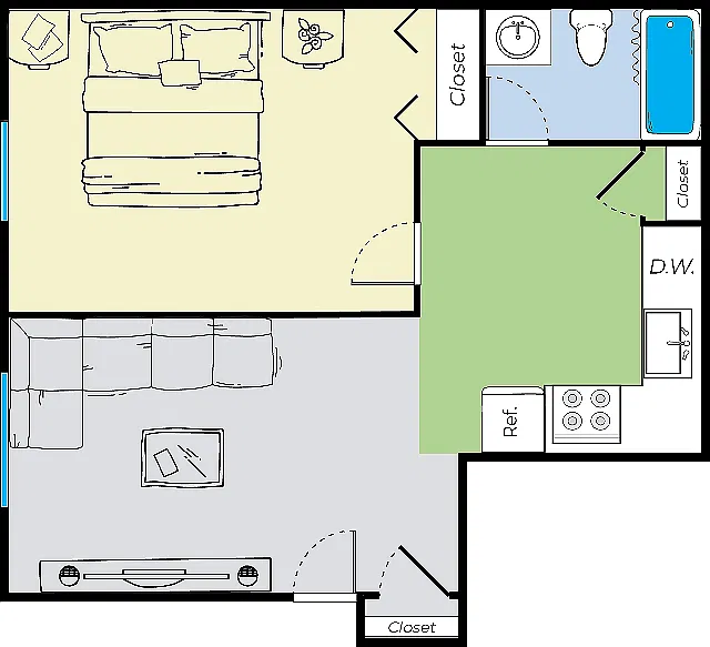 Floor plan One Bedroom B