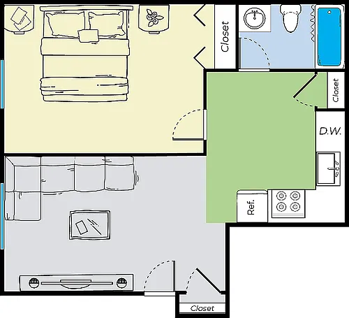 Floor plan One Bedroom B