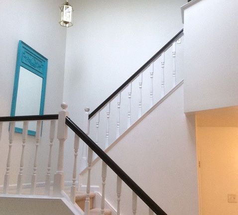 Interior stairs with partial cathedral ceiling