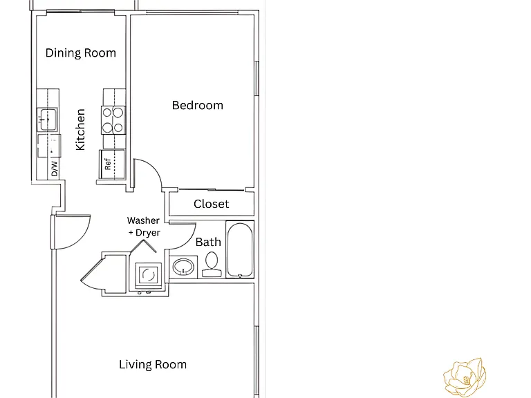 1x1 Deluxe l 700 sq ft l Magnolias on Stinson 1x1 Deluxe l 700 sq ft l Magnolias on Stinson
