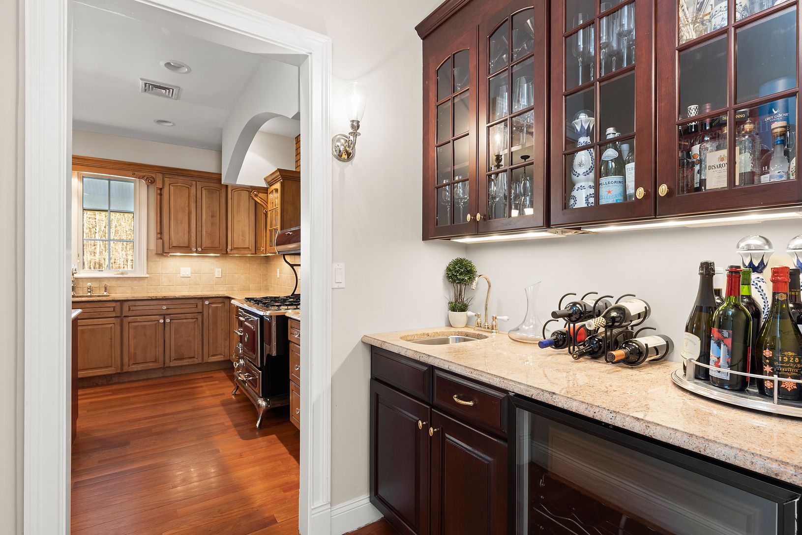  Butlers Pantry with sink and wine cooler.