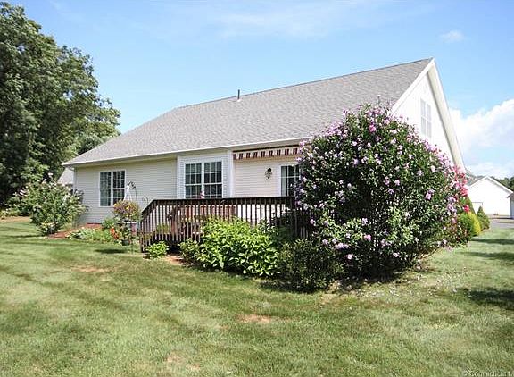 backyard with gardens in bloom