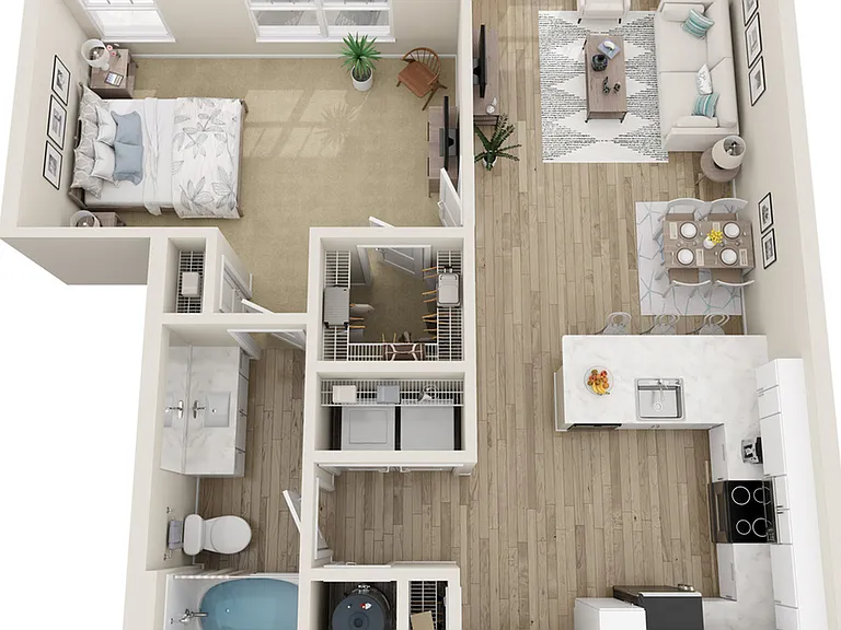 The Dogwood One Bedroom One Bath Floor Plan The Dogwood One Bedroom One Bath Floor Plan