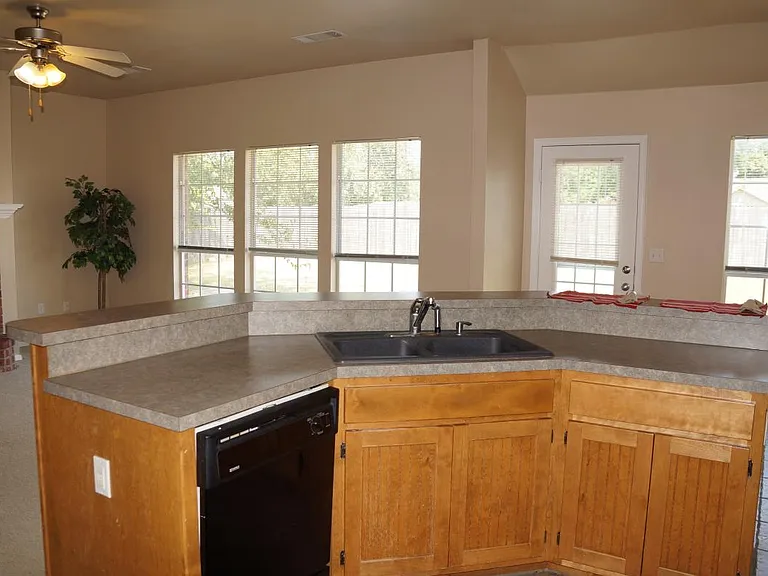 Open kitchen to living room and beautiful nature light