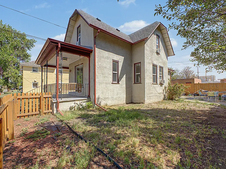 large, fenced backyard