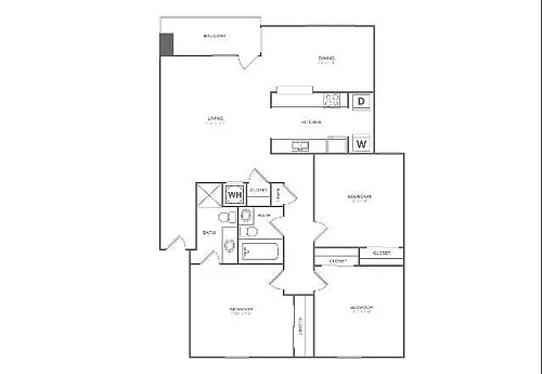 Floor plan Willow Oak (1178 SF)