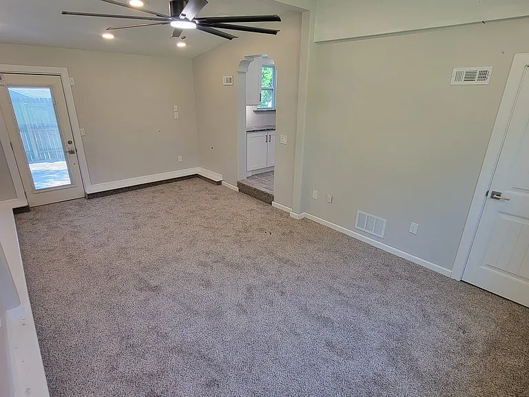 Basement stairs to the right