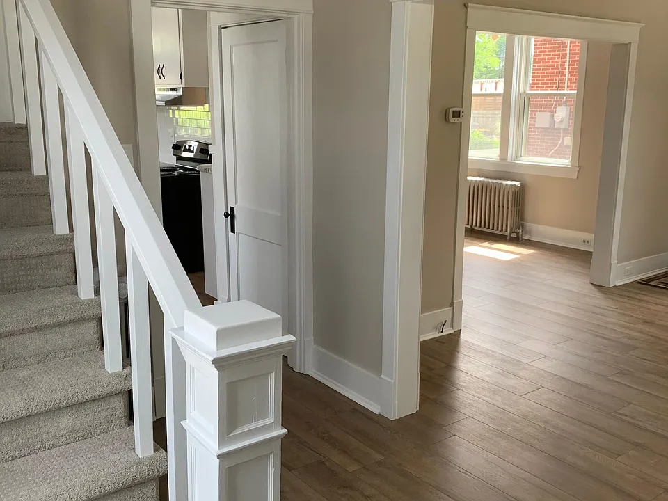 View from the foyer to the living and dining rooms