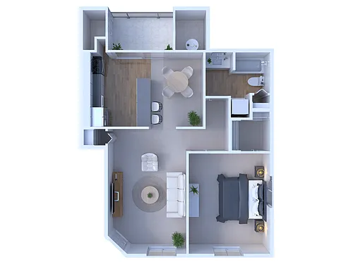 Floor plan 1 Bed/1 Bath- Millers Crossing