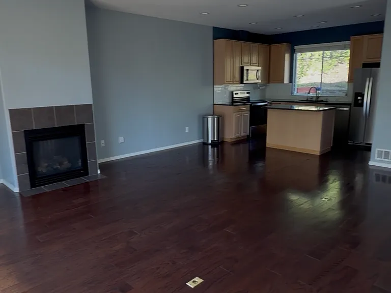 Main floor living room and kitchen