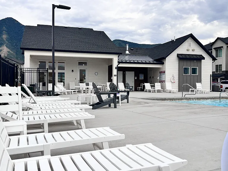 Clubhouse view from pool