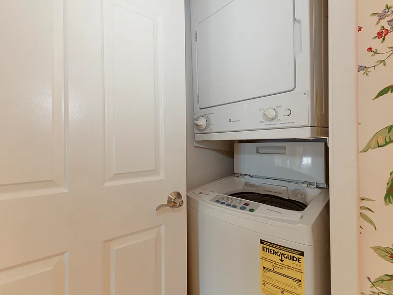 Full-sized, in-unit washer and dryer.