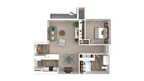 Floor plan 1 Bedroom 1 Bath