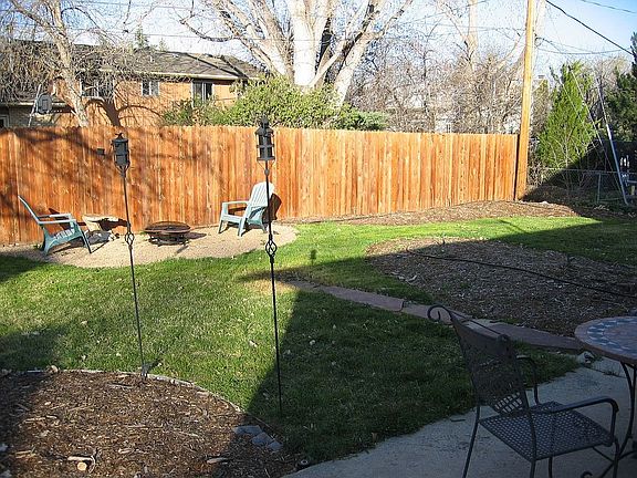 spacious and fenced in back yard