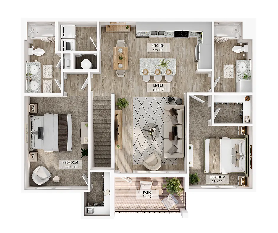 Floor plan 2 BR Grand Overlook