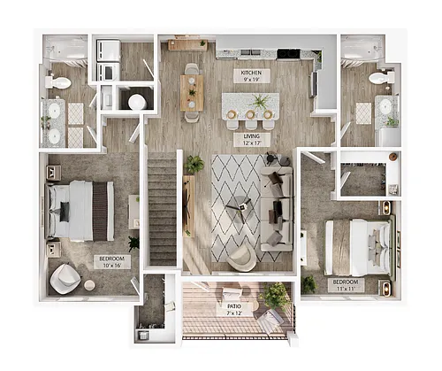 Floor plan 2 BR Grand Overlook