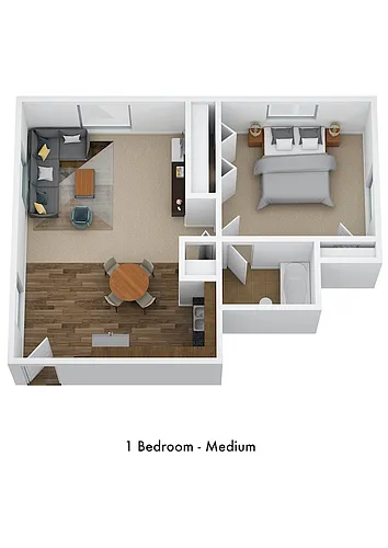 Floor plan 1 Bedroom - Medium - Partial Renovation