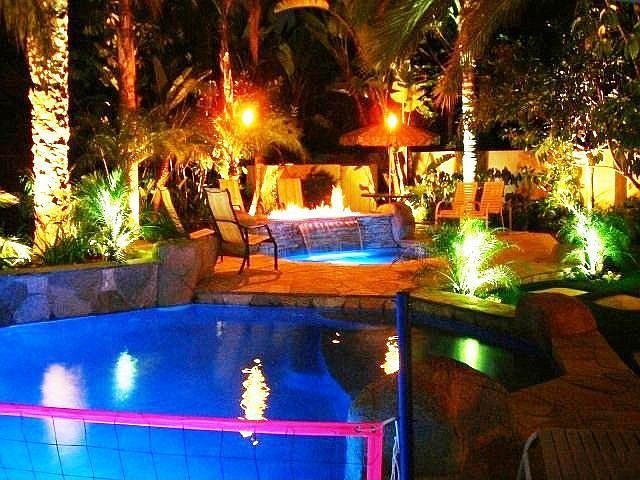 backyard at night