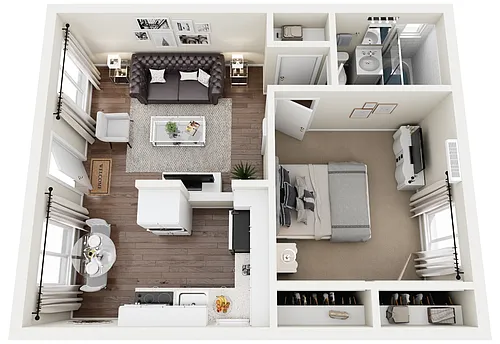 Floor plan 1 bed 1 bath