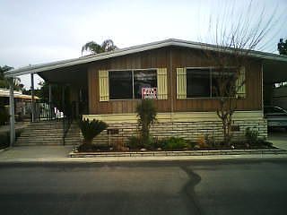 front of mobile home