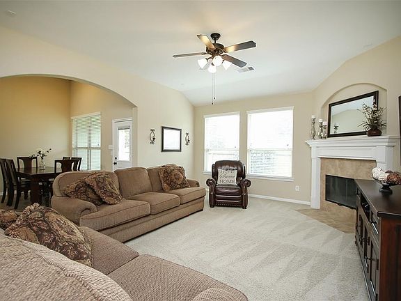 Large living room with fireplace