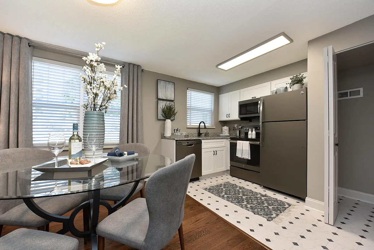 Kitchen with granite counters and stainless appliances - Emerson