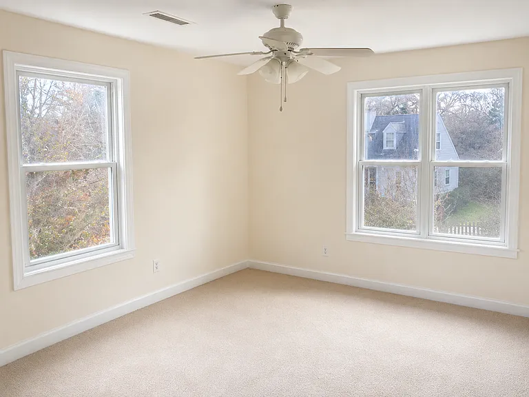Sunny bedroom facing the street