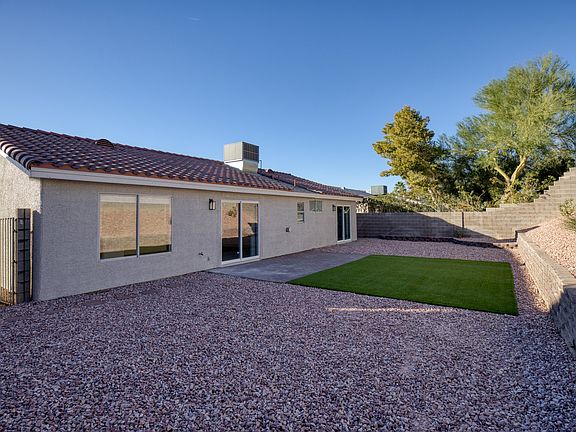 Large spacious backyard with low-maintenance plants and turf
