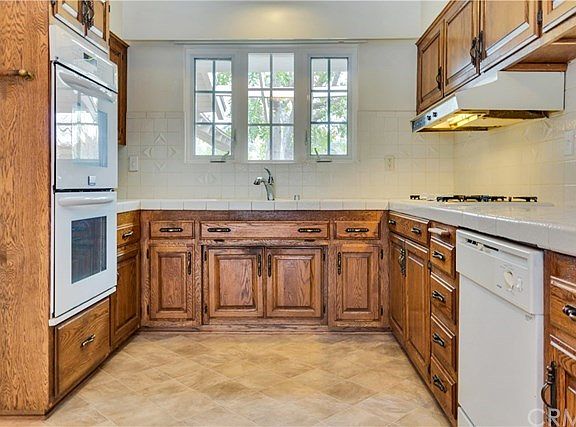 Bright kitchen with paned windows.