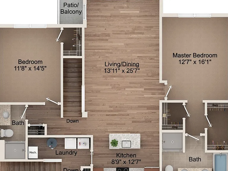2 Bedroom - 2nd Floor and dimensions 2 Bedroom - 2nd Floor and dimensions