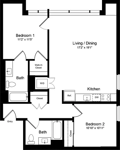Floor plan 2 Bedroom H