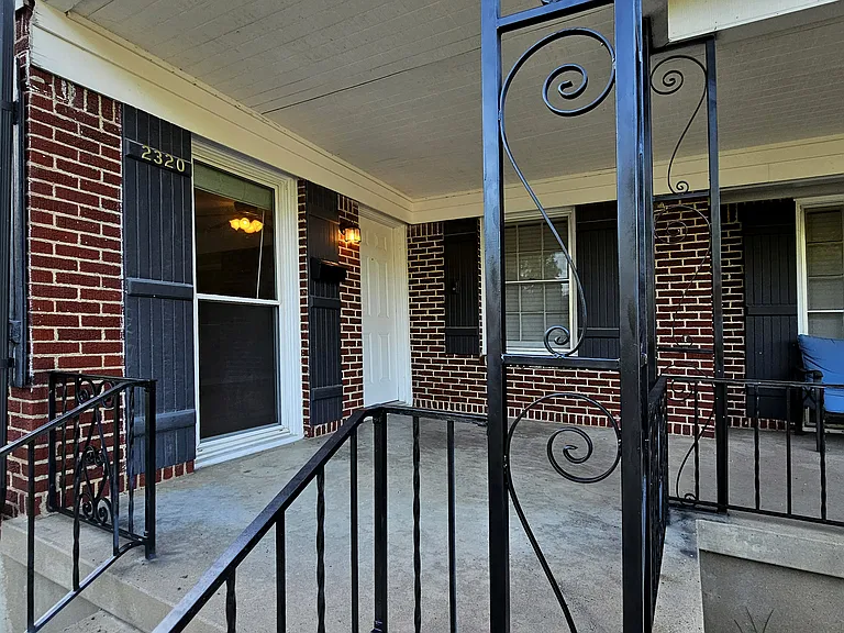 View of the front porch, leading to West 102 entryway.