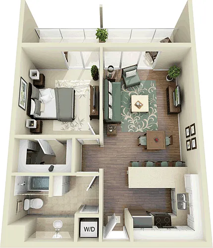 Floor plan 1 Bedroom A