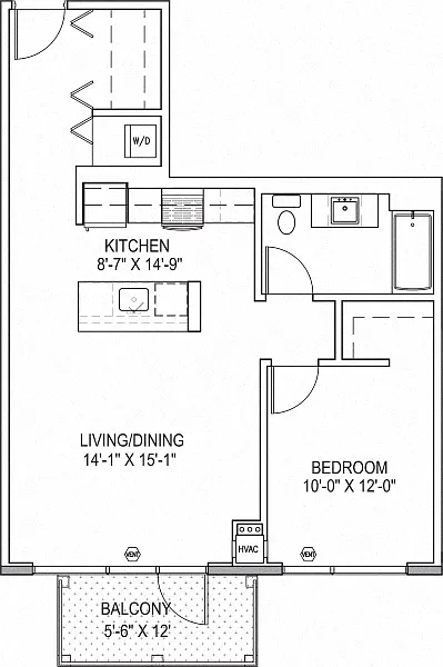 Floor plan One Bedroom a4
