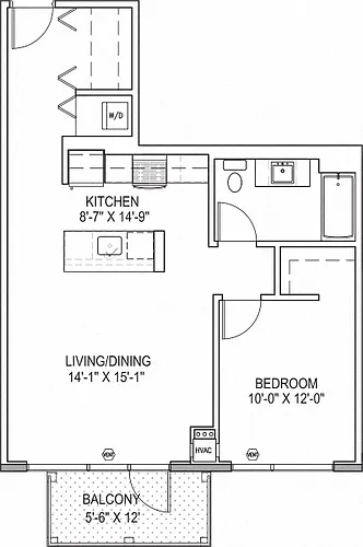 Floor plan One Bedroom a4