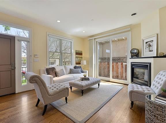 Wood floors and electric fireplace