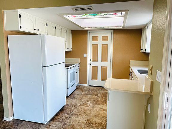 view of kitchen from dining area