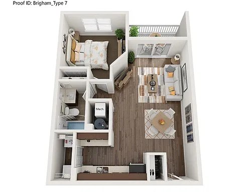 Floor plan 1 Bedroom 1 Bath