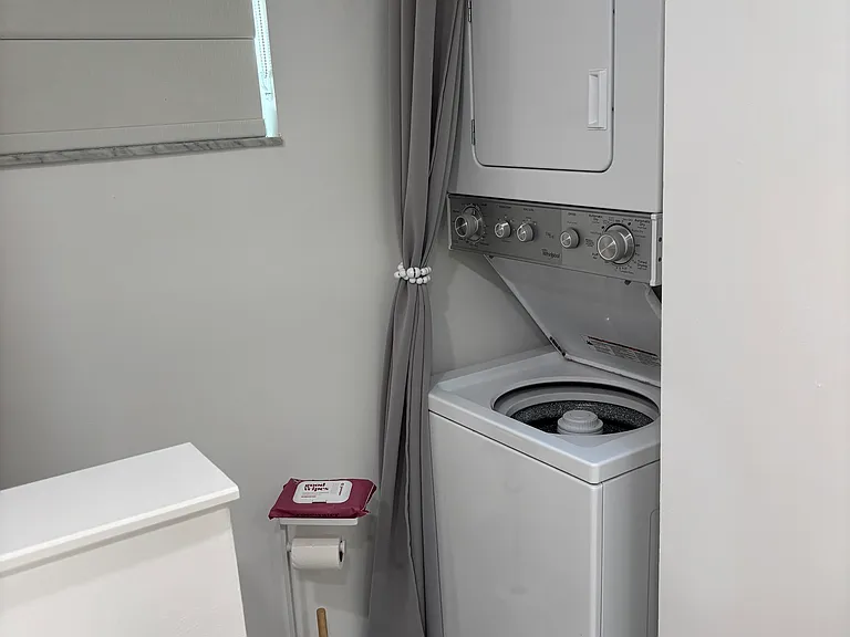 In-unit laundry in the ensuite bathroom