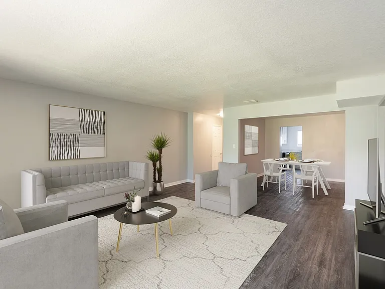 Virtually Staged Living and Dining Area