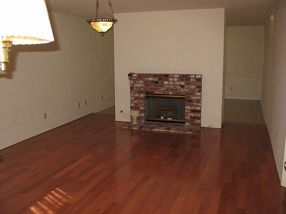 Living room empty fireplace
