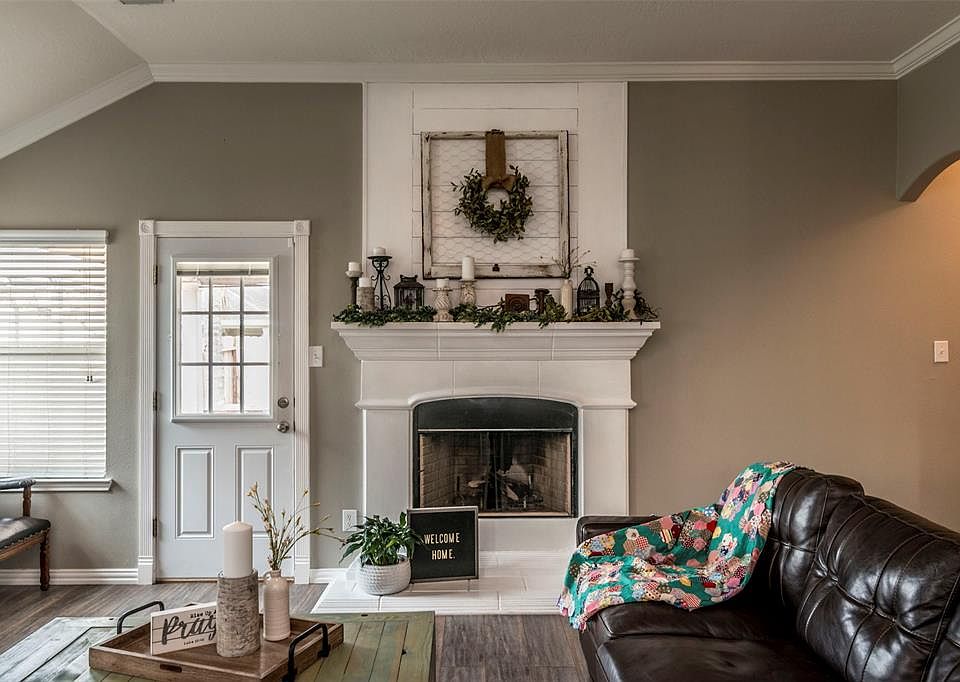 Cozy Up By The Heart Of The Home Wood-Burning Stone Surround Fireplace. A Great View From The Kitchen