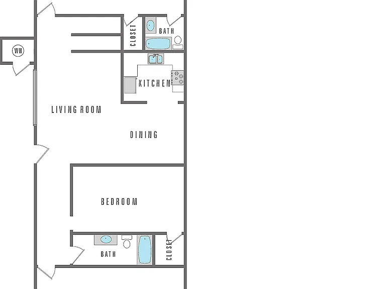 3 Bedroom, 2 Bath, 1,102 SF 3 Bedroom, 2 Bath, 1,102 SF