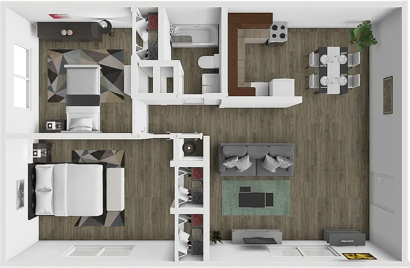 Floor plan 2 Bed 1 Bath