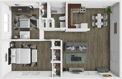 Floor plan 2 Bed 1 Bath