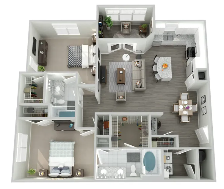 Floor plan B2E with Sunroom