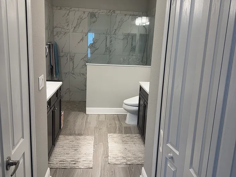Closets and bathroom