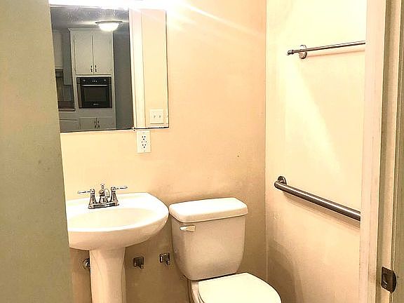 Bathroom off the kitchen
