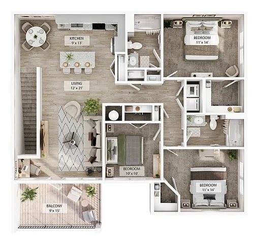 Floor plan 3 BR Grand Overlook