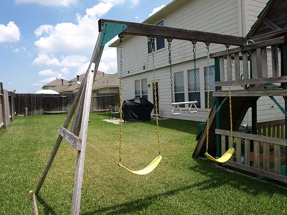 backyard with playset